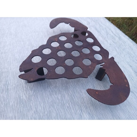 Bull Head Steel Plate Art Trivet Wall Decor Farm House Barn Cabin Cowboy - Picture 3 of 8